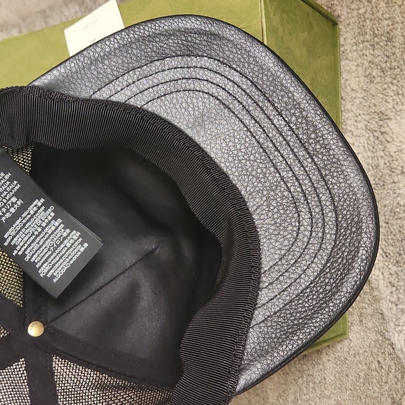 Authentic New Gucci Leather Baseball Cap - Picture 7 of 8